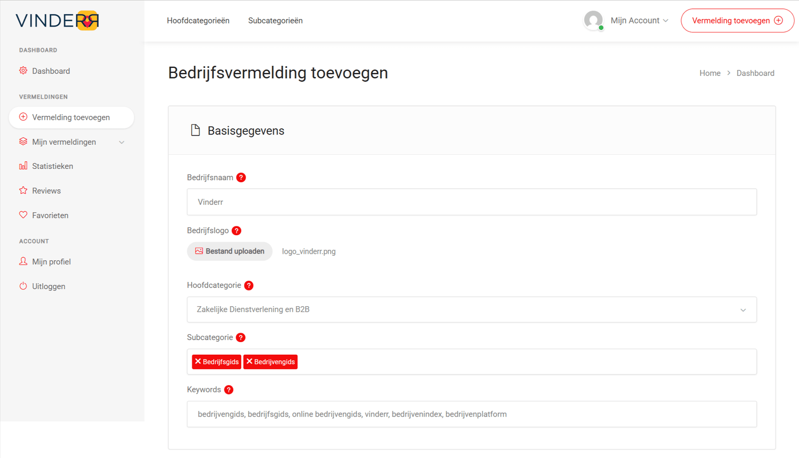 Bedrijf - Hoe werkt het? vinderr_bedrijfsvermelding_toevoegen_2