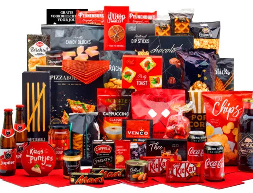 Een afbeelding van een luxe premium kerstpakket die verkrijgbaar is bij premiumkerstpakketten.nl